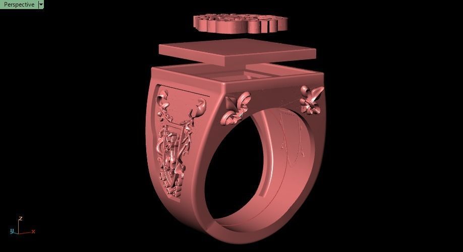 lion ring for men  3D print model_17