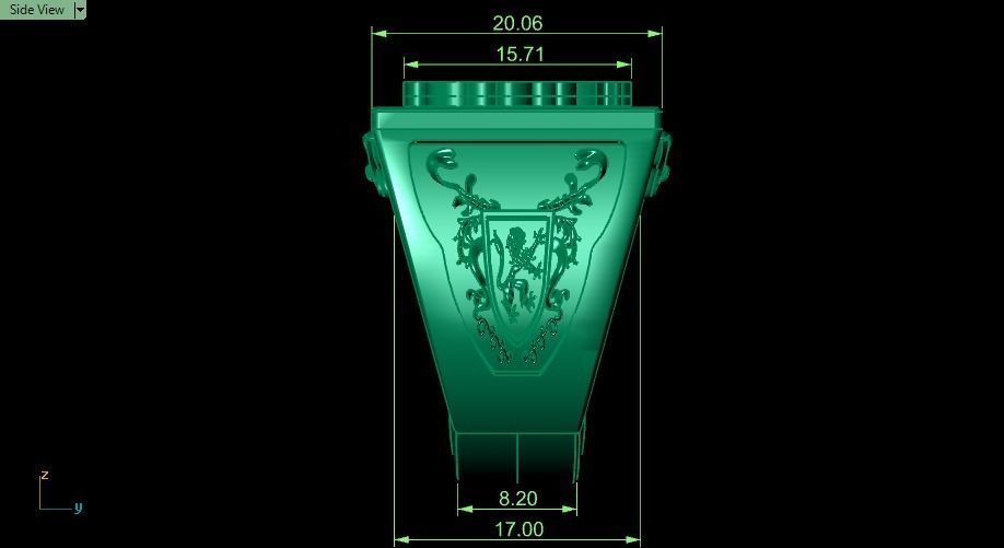 lion ring for men  3D print model_9