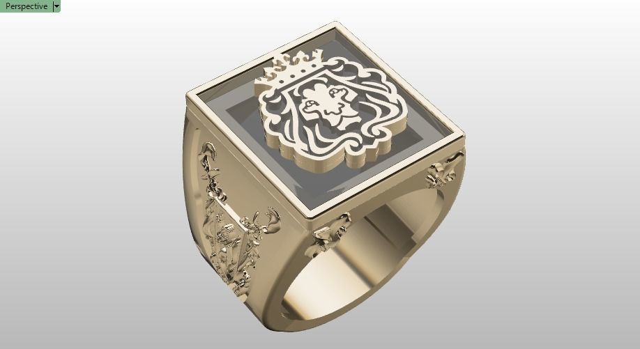 lion ring for men  3D print model_11