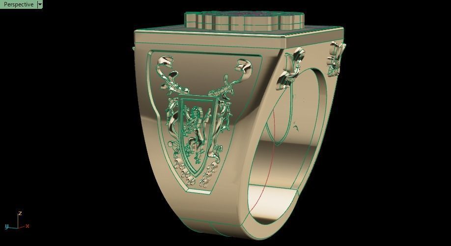 lion ring for men  3D print model_12