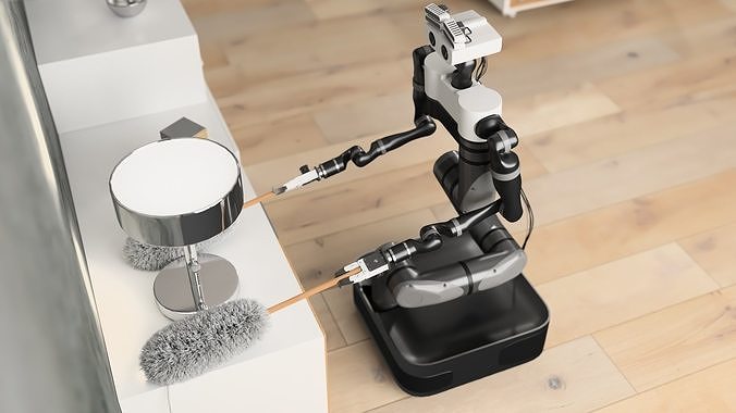 Robot Autonomous housework interior scene 3D model