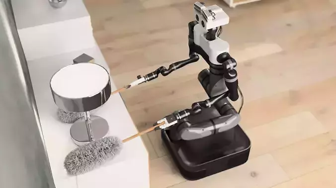 Robot Autonomous housework interior scene 3D model