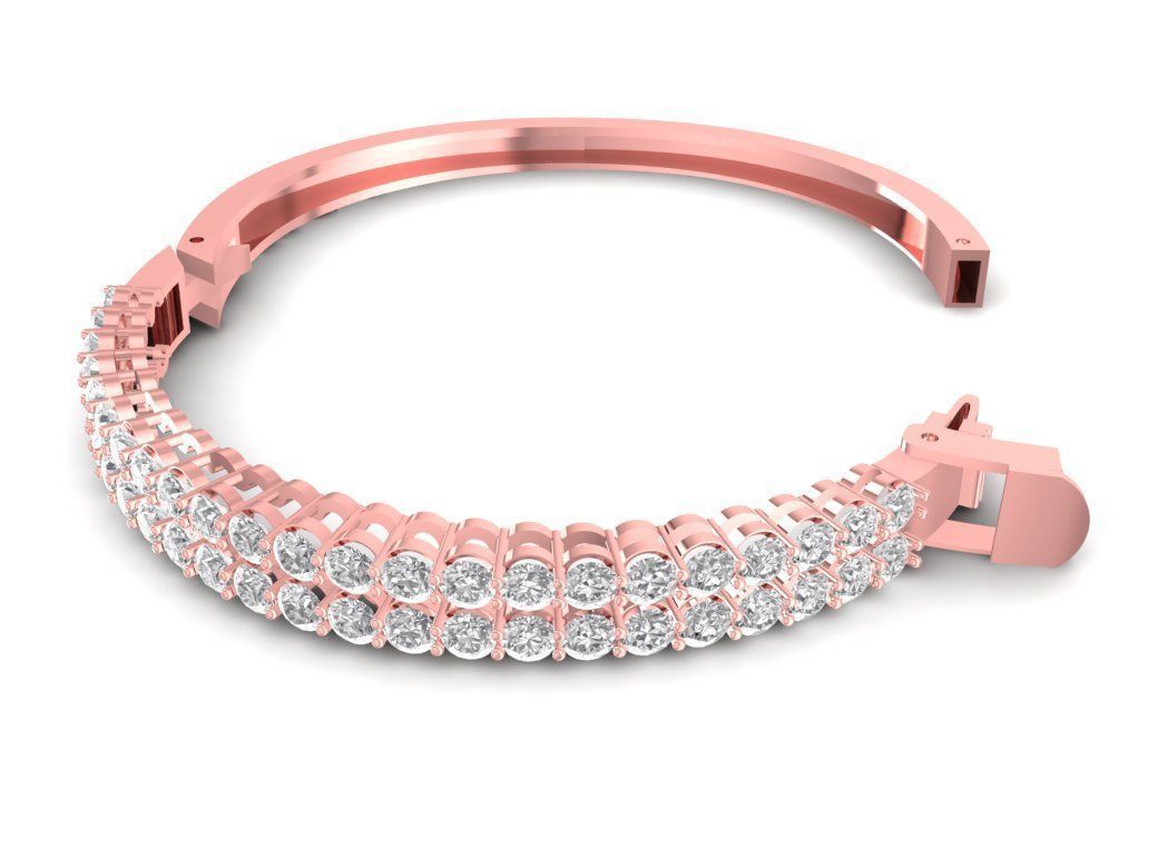 Luxury Double Row Diamond Women Bracelet 3D Model 2669 3D print model_2