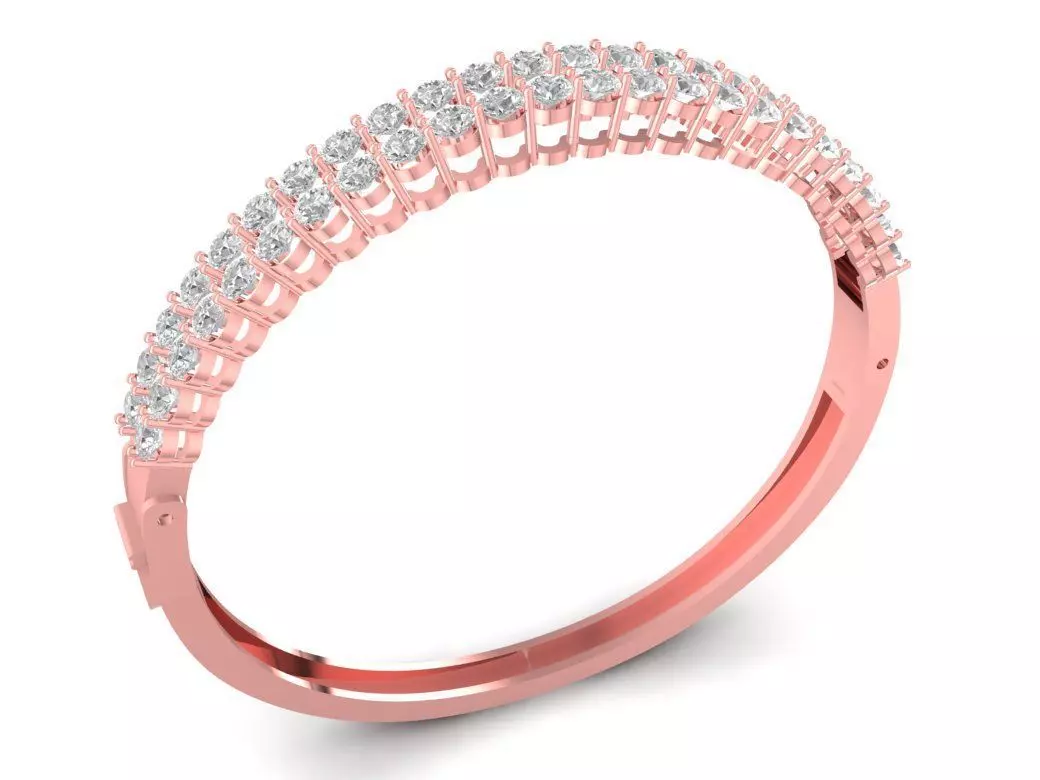 Luxury Double Row Diamond Women Bracelet 3D Model 2669 3D print model_0