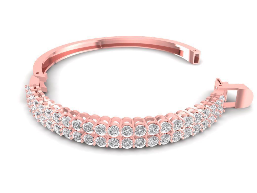 Luxury Double Row Diamond Women Bracelet 3D Model 2669 3D print model_1