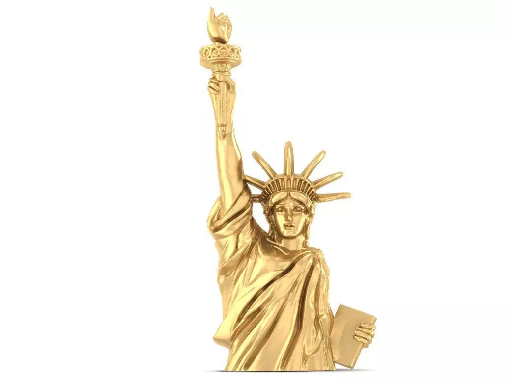 Statue of Liberty Gold Pendant 3D Model 2677 3D print model
