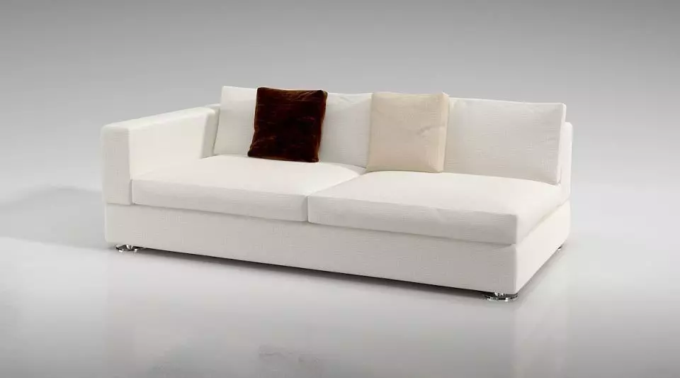 One Armed White Couch 3D model_0
