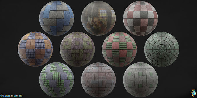 12in1 Procedural Street Tiles Texture for Blender Texture