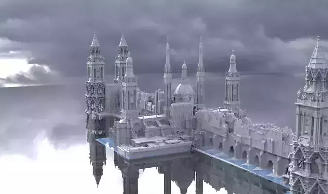 Tower Bridge Fantasy architecture town 3D