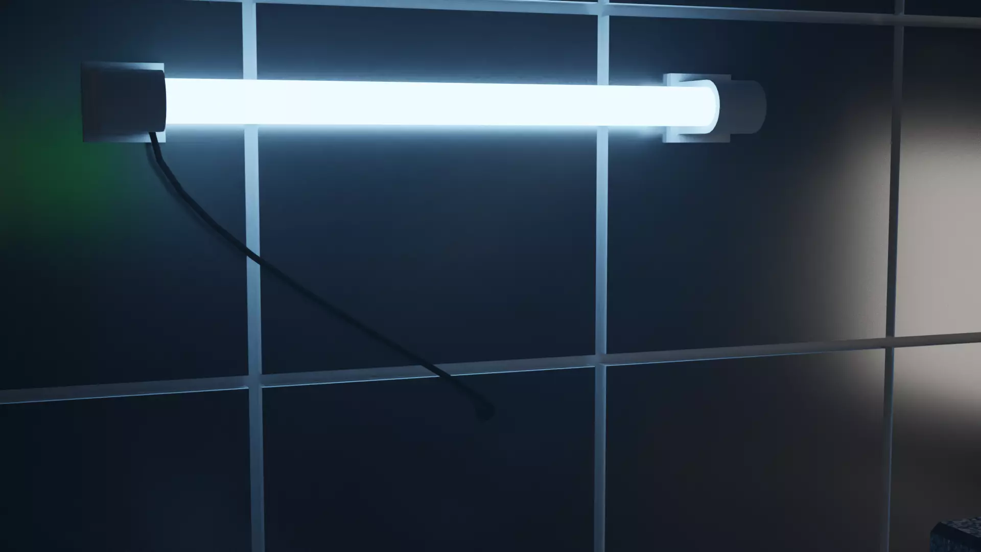 Florescent Tube Light Low-poly 3D model