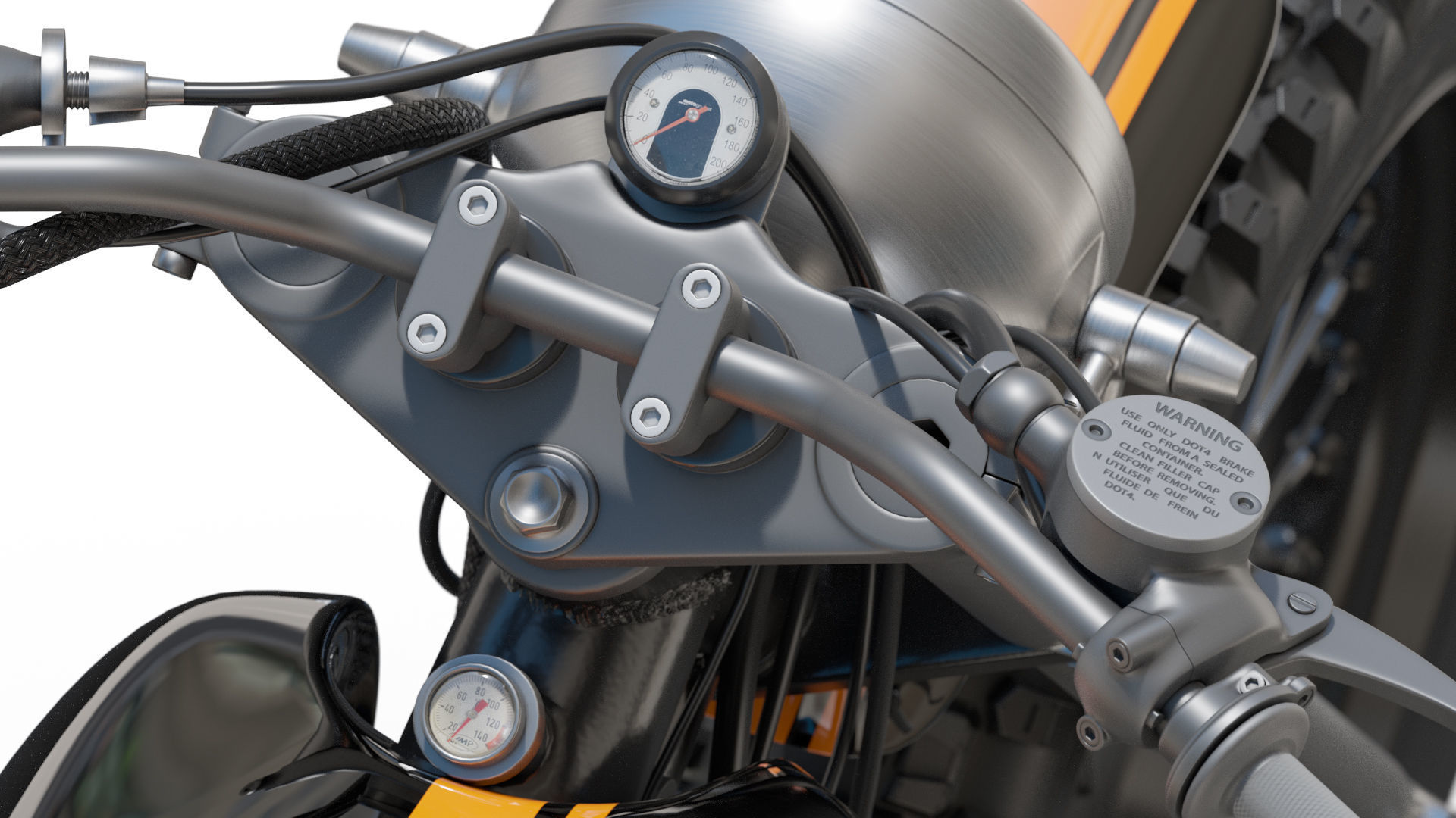 Yamaha SR500 Custom Bike 3D model_9