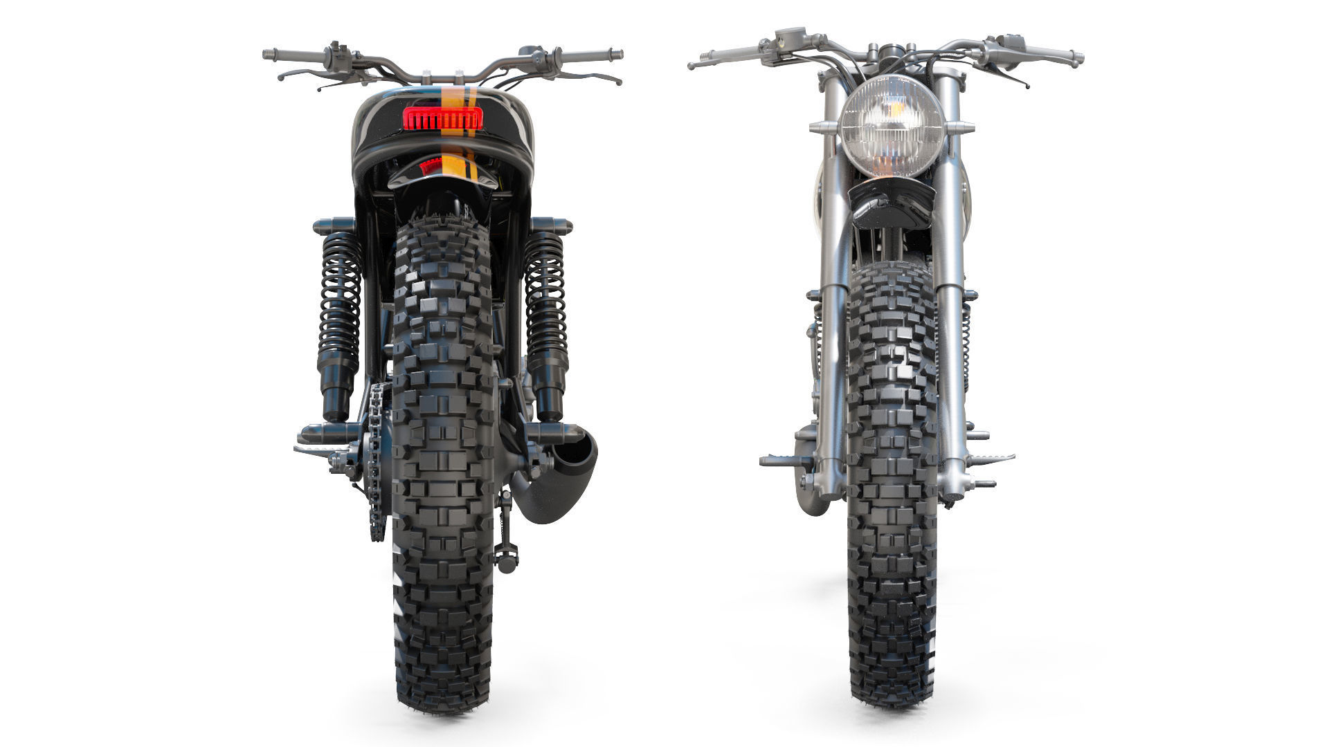 Yamaha SR500 Custom Bike 3D model_11