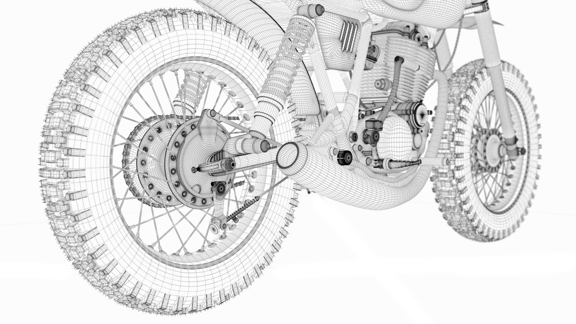 Yamaha SR500 Custom Bike 3D model_24