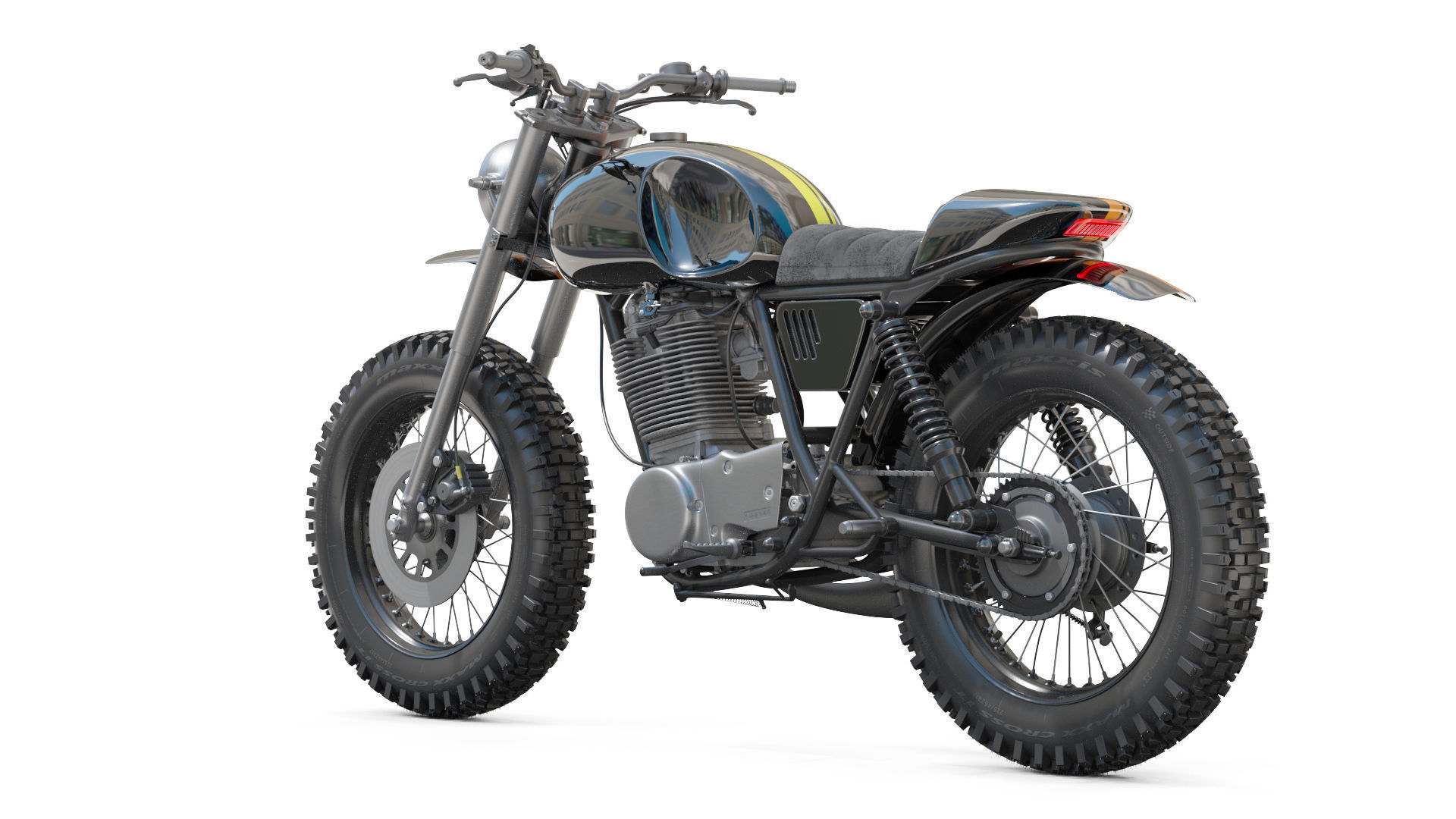Yamaha SR500 Custom Bike 3D model_15