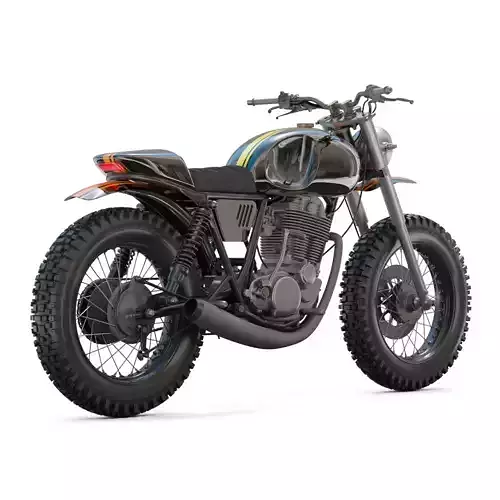 Yamaha SR500 Custom Bike 3D model