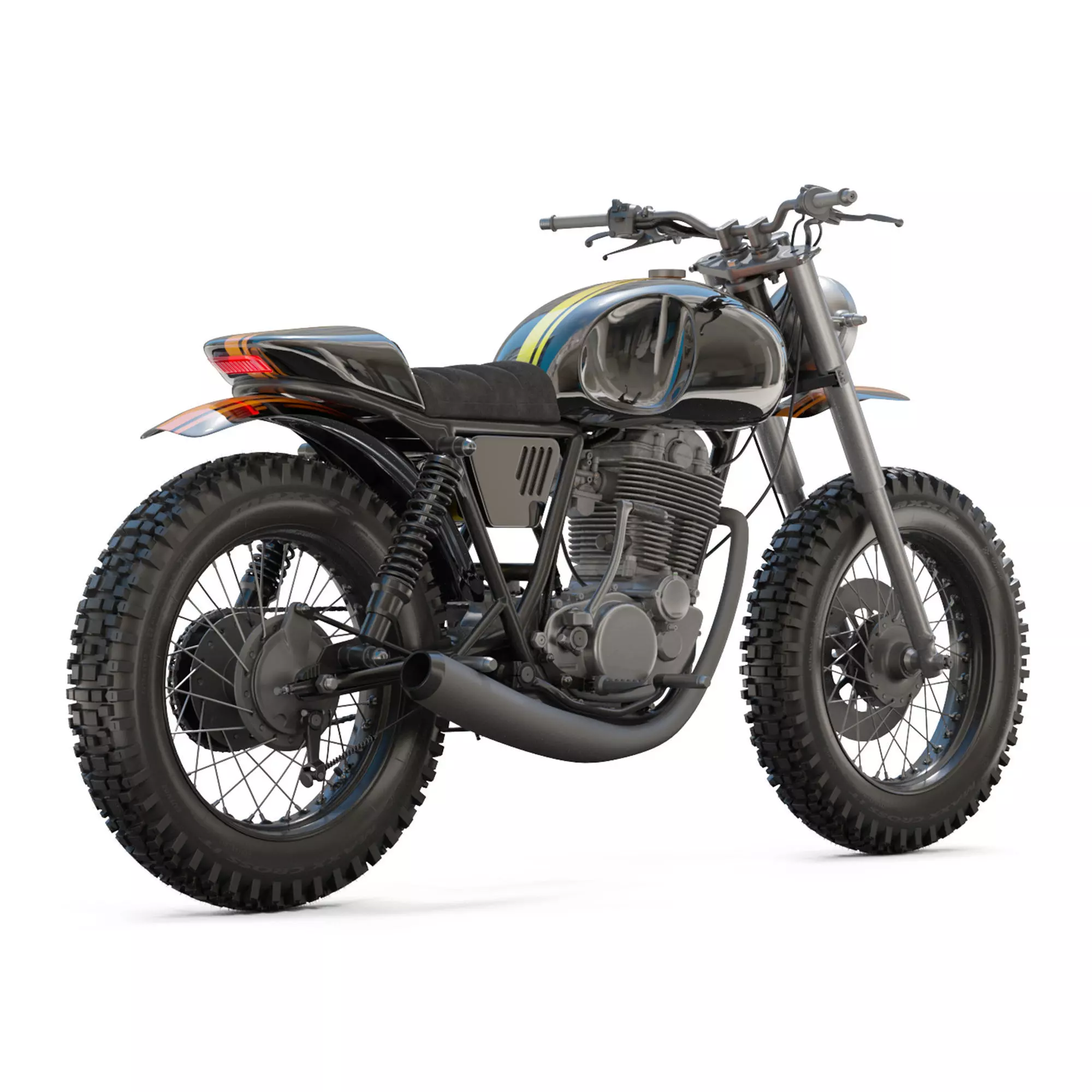Yamaha SR500 Custom Bike 3D model_0