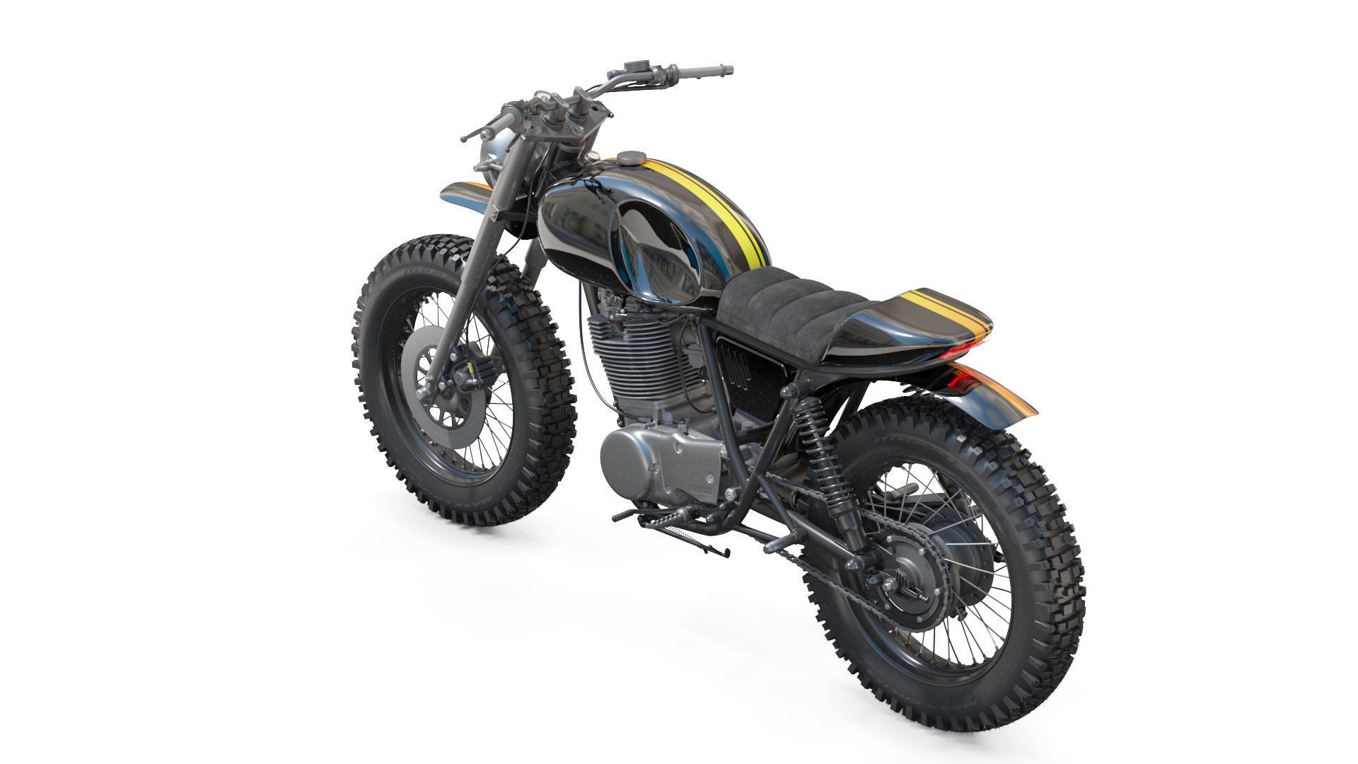 Yamaha SR500 Custom Bike 3D model_19