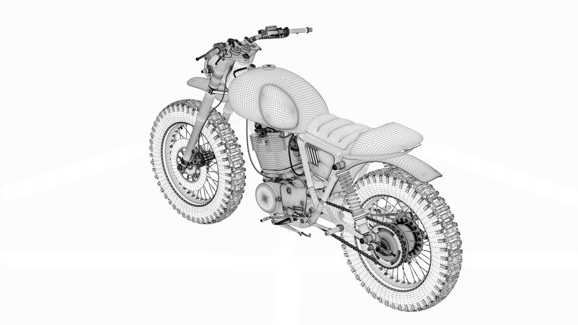 Yamaha SR500 Custom Bike 3D model_33