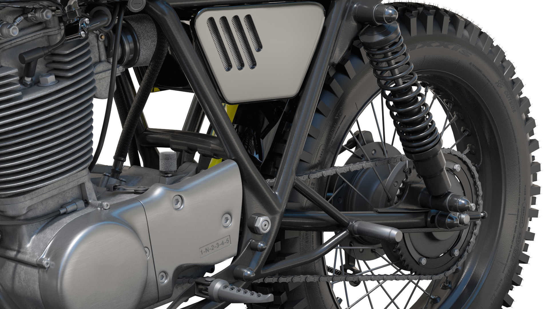 Yamaha SR500 Custom Bike 3D model_8
