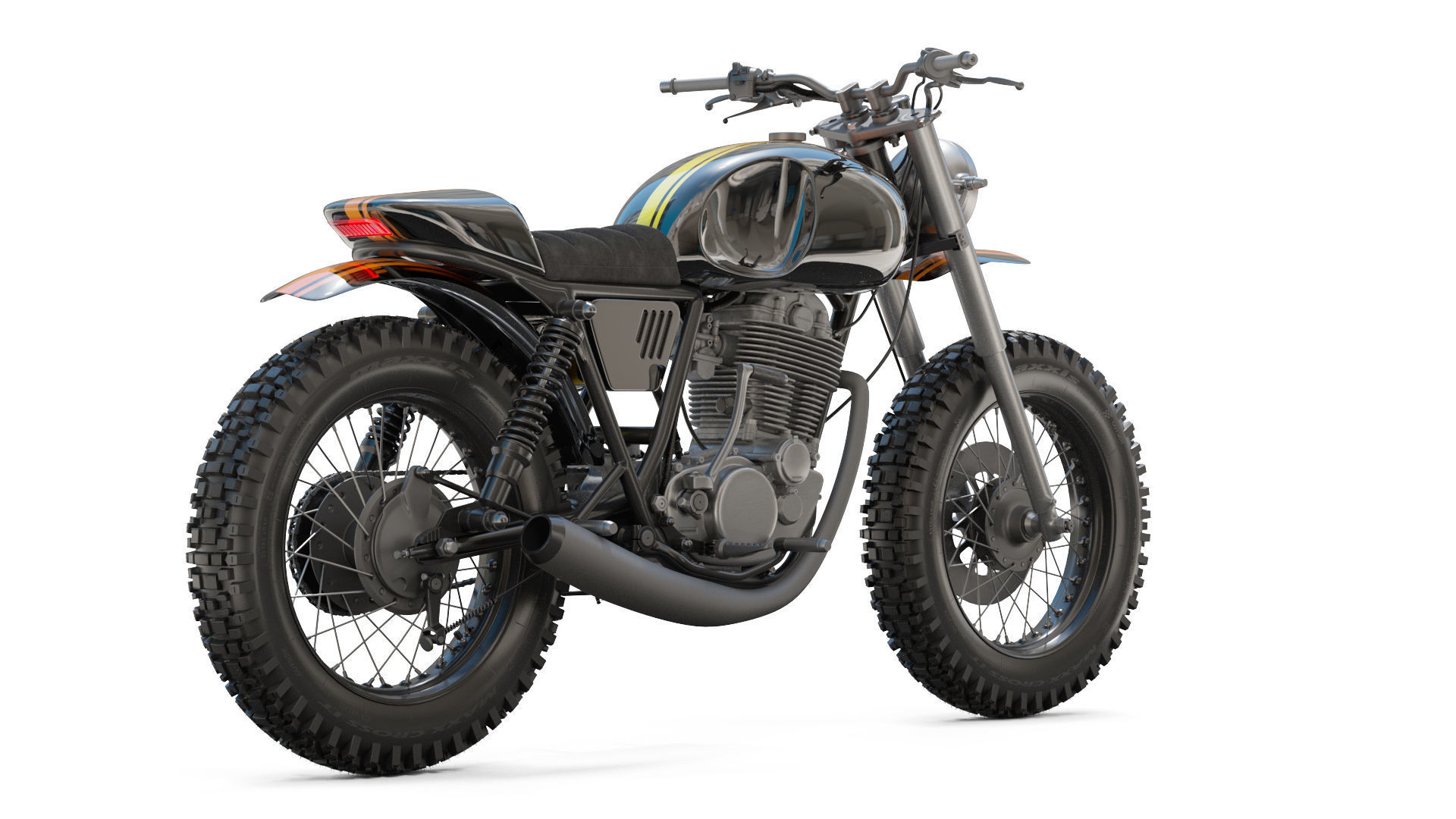 Yamaha SR500 Custom Bike 3D model_18