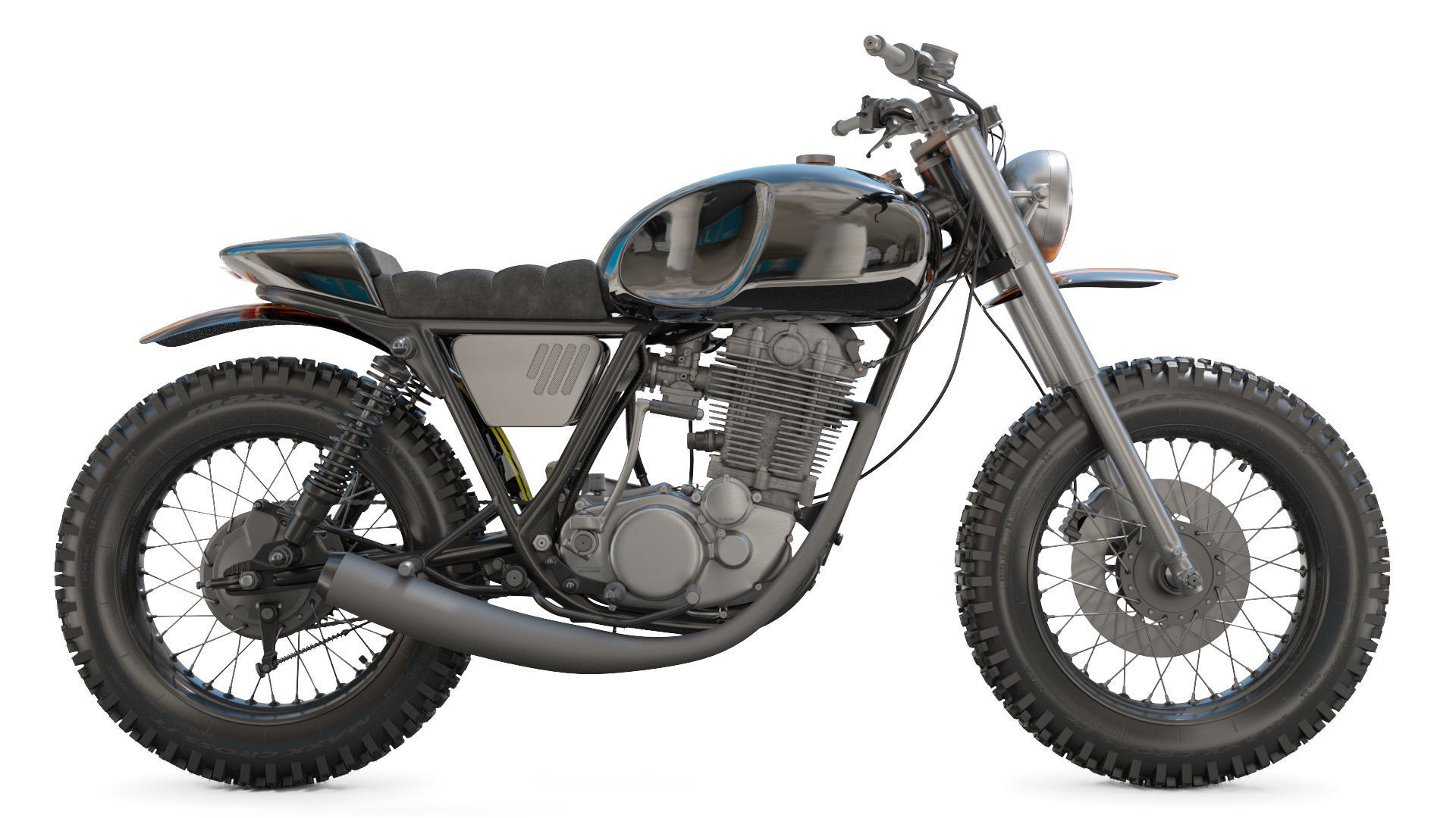 Yamaha SR500 Custom Bike 3D model_12