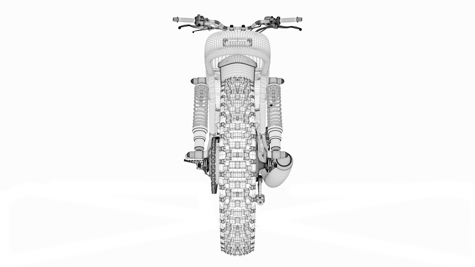 Yamaha SR500 Custom Bike 3D model_27