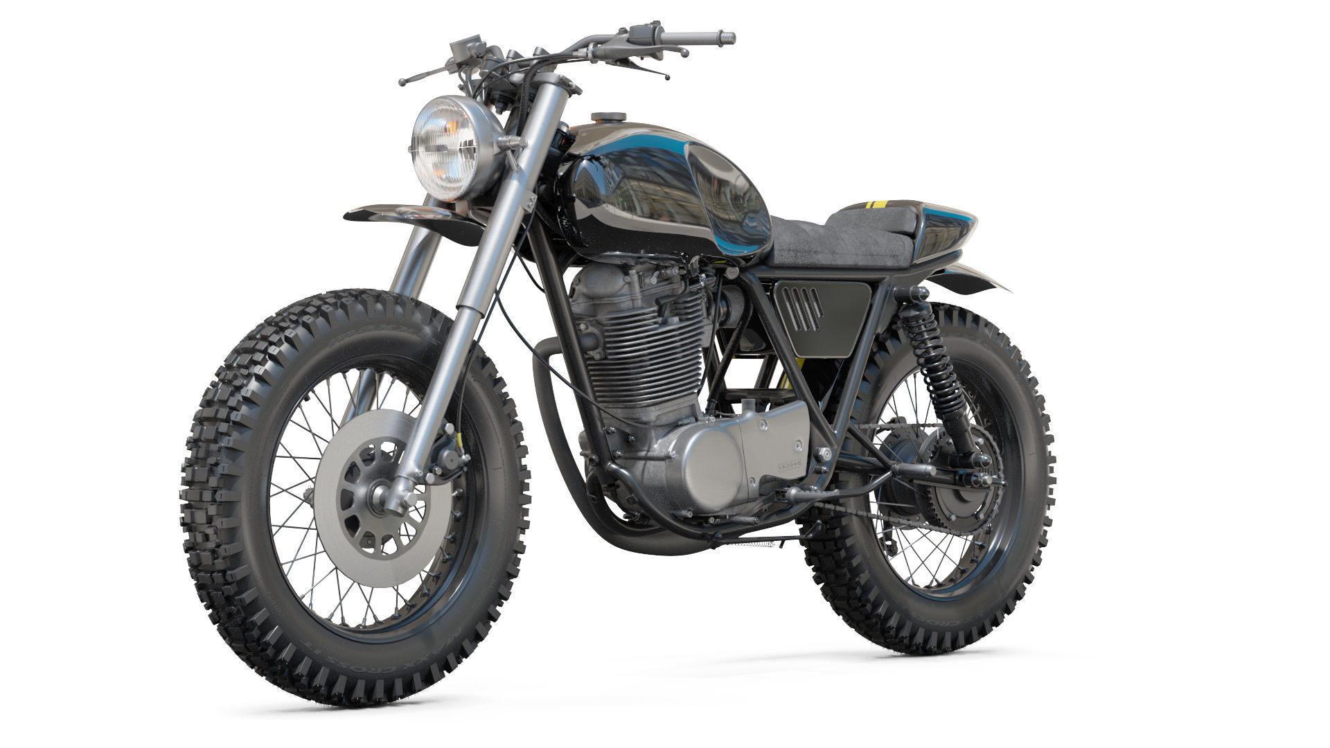Yamaha SR500 Custom Bike 3D model_16