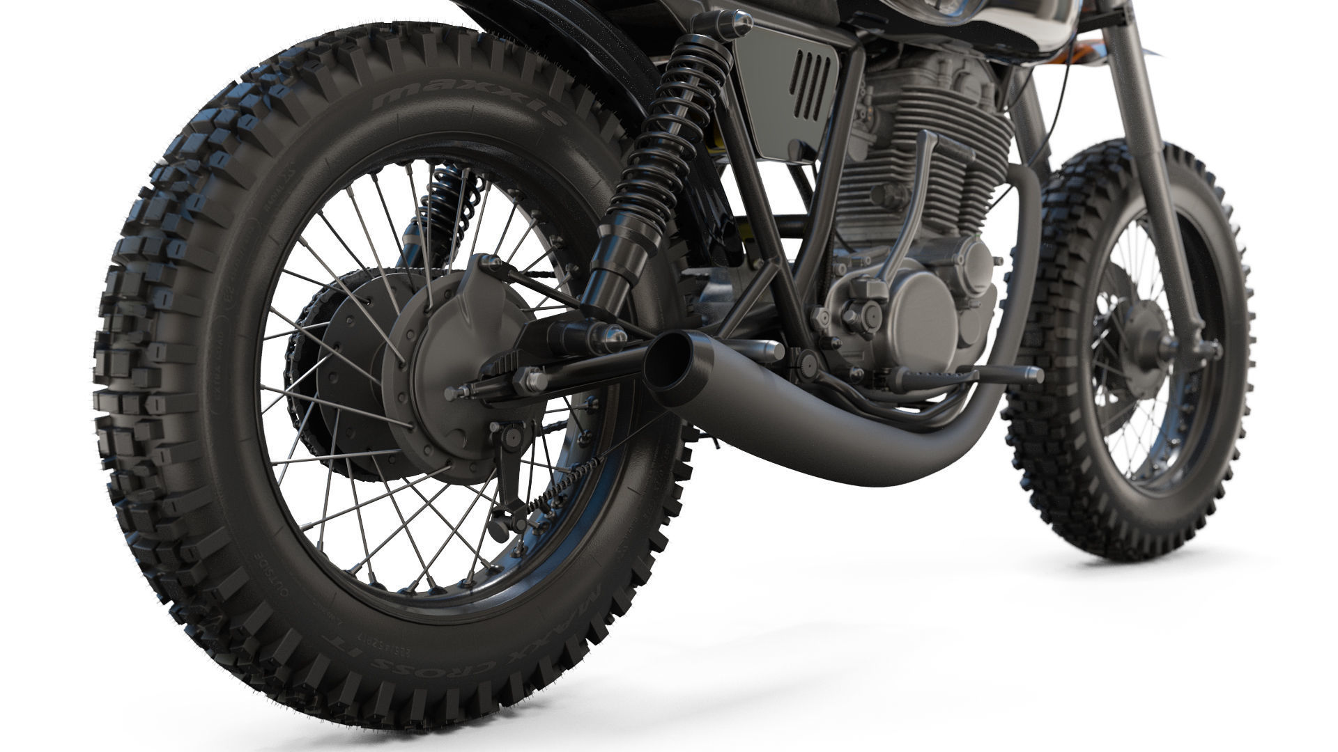 Yamaha SR500 Custom Bike 3D model_10