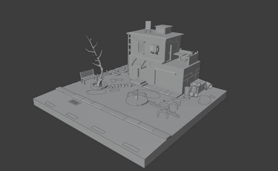 Original house low-poly game ready Low-poly 3D model_9