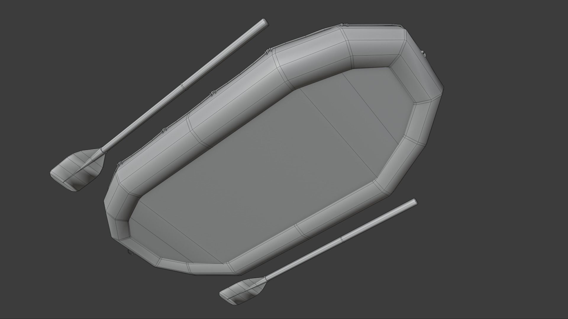 Inflatable Rubber Boat Low-poly 3D model_7