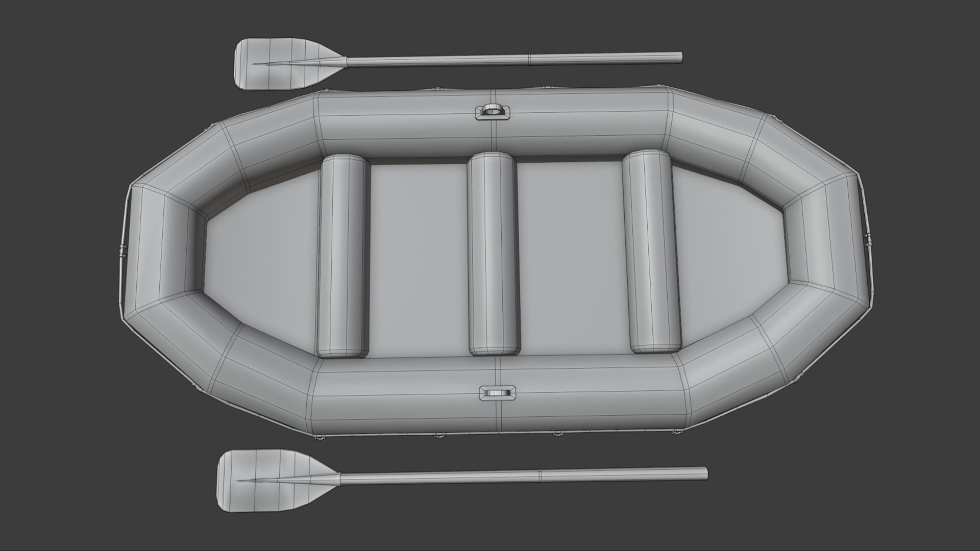 Inflatable Rubber Boat Low-poly 3D model_6