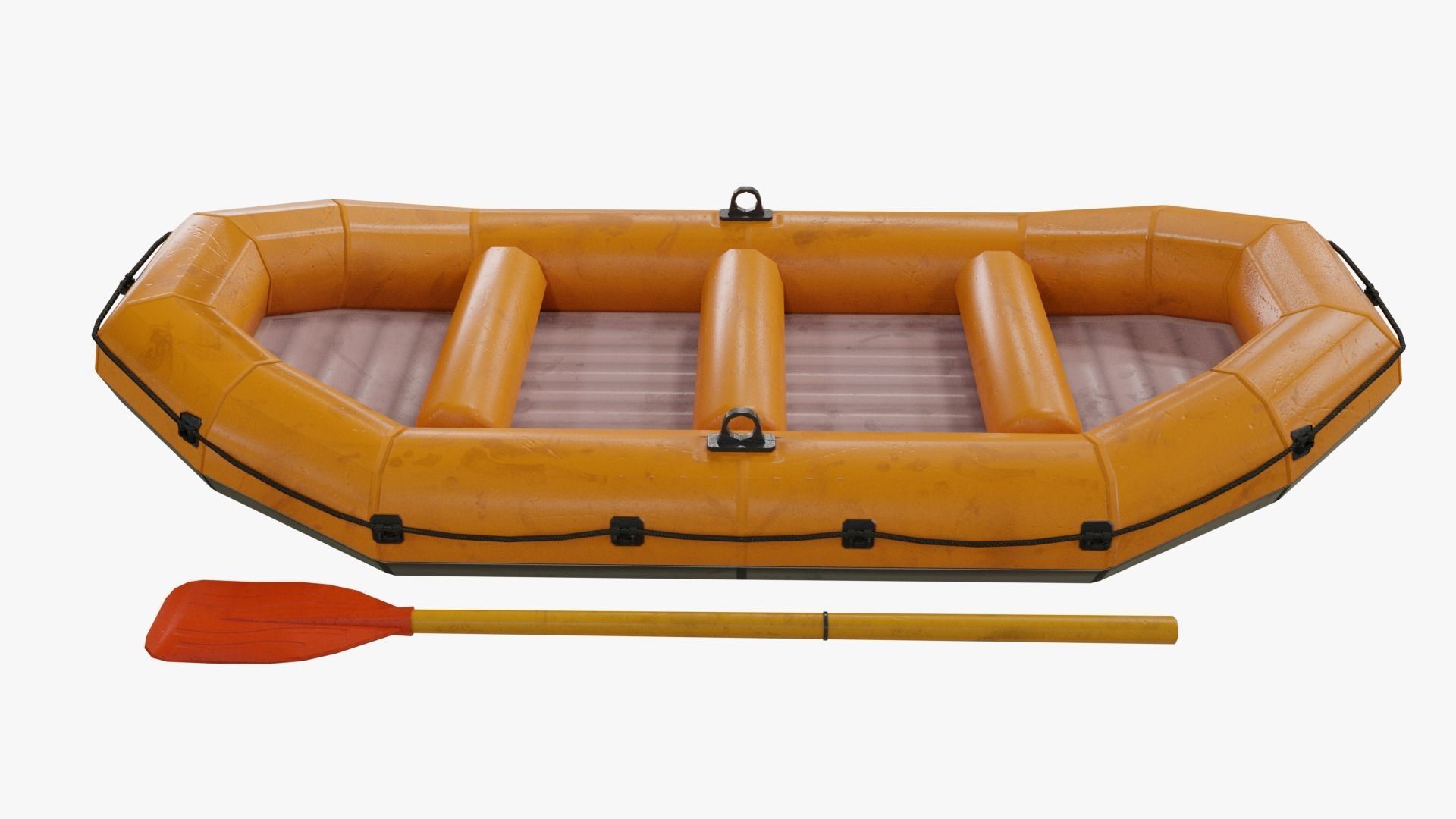 Inflatable Rubber Boat Low-poly 3D model_1