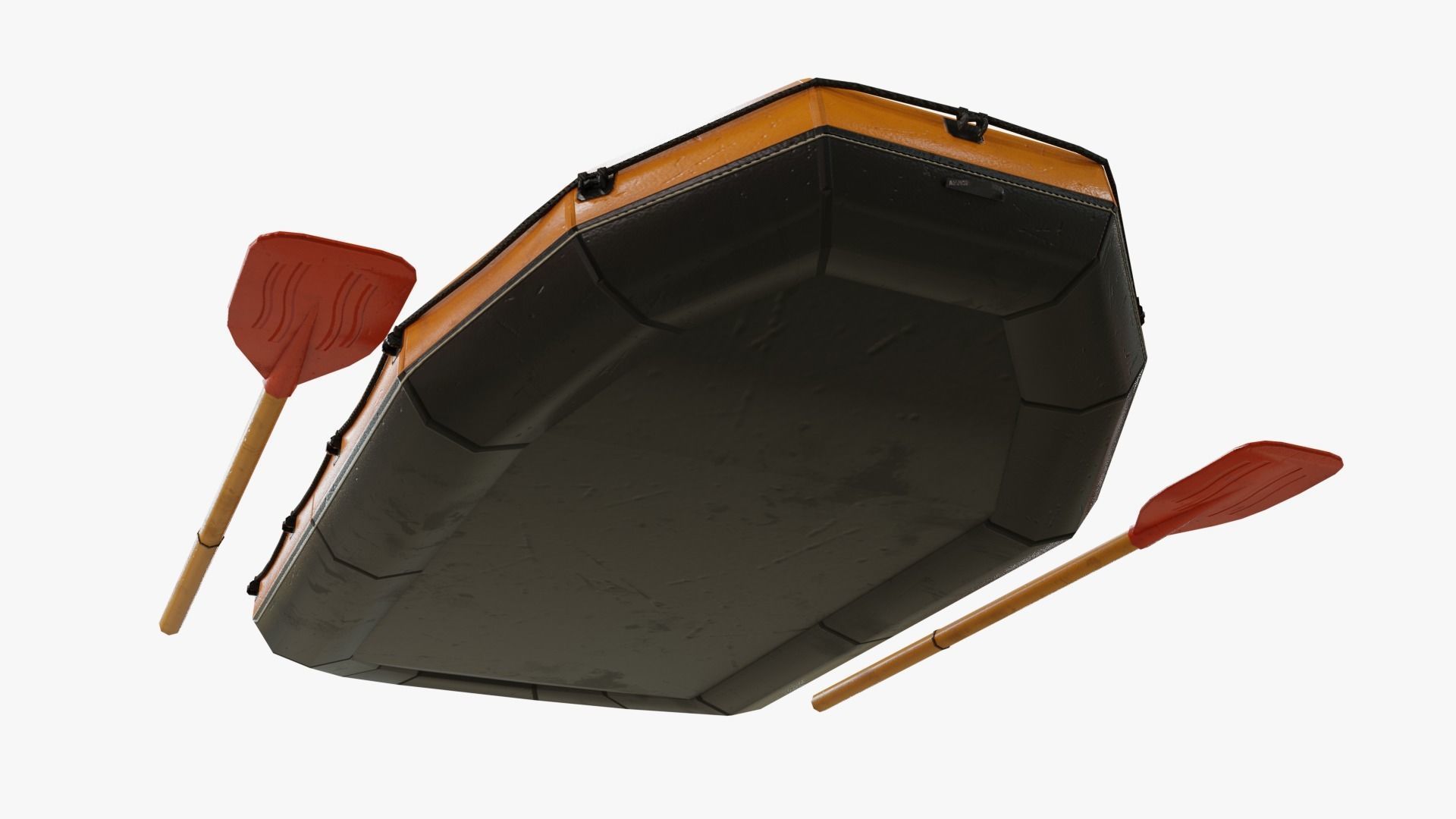 Inflatable Rubber Boat Low-poly 3D model_4