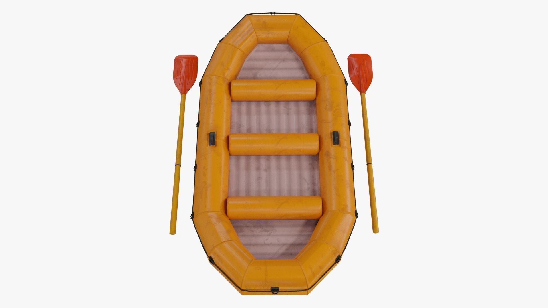 Inflatable Rubber Boat Low-poly 3D model_2