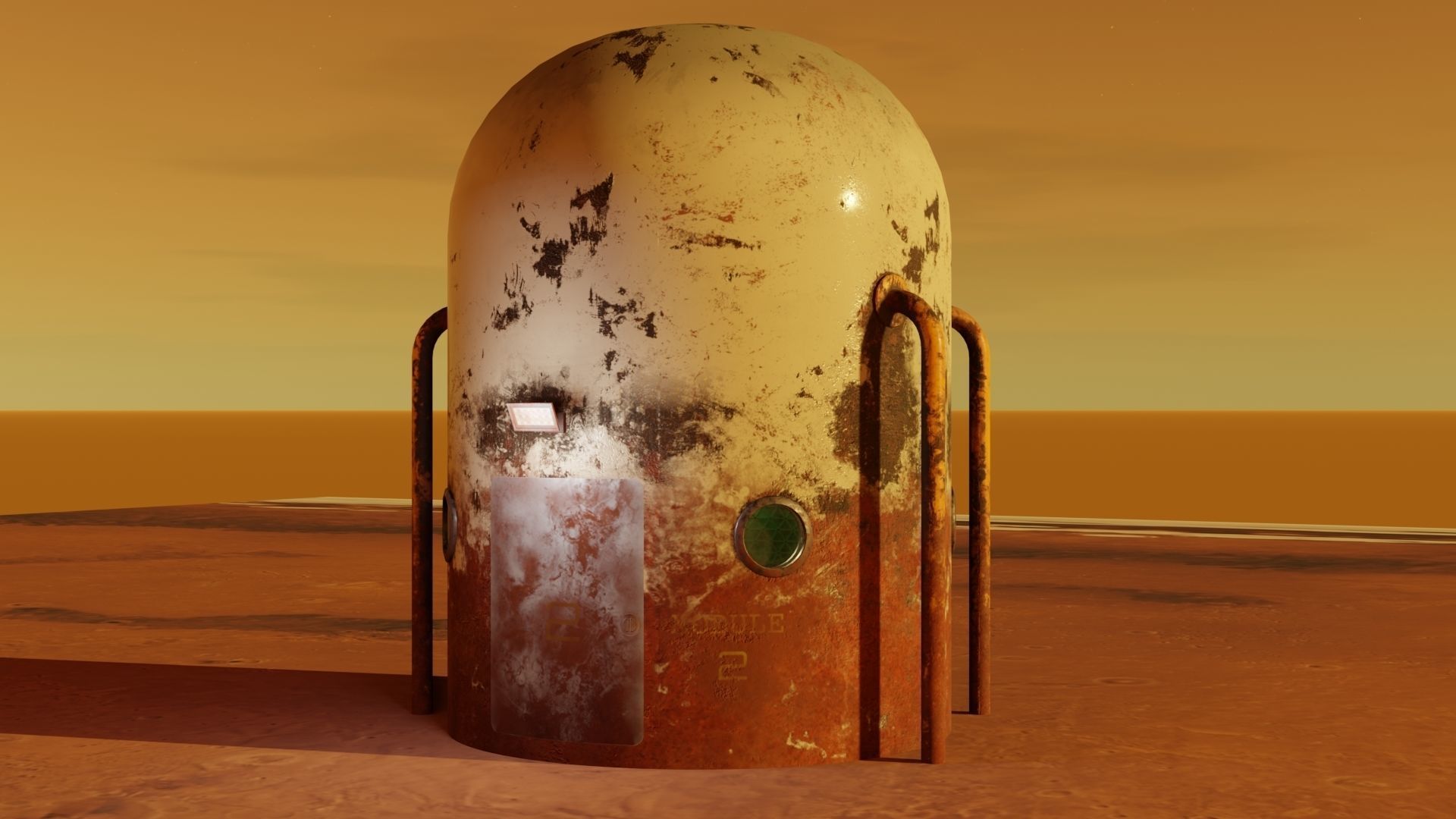 Mars module Low-poly 3D model_1