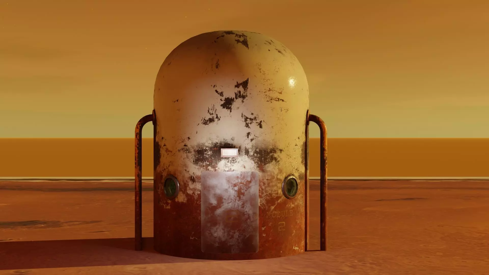 Mars module Low-poly 3D model_0