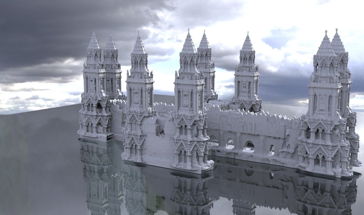 London fantasy architecture bridges 3D model_1