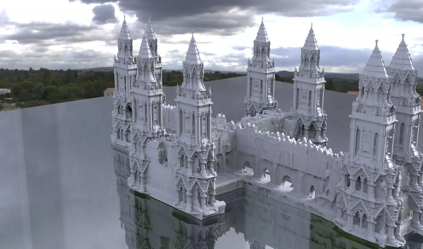 London fantasy architecture bridges 3D model_0