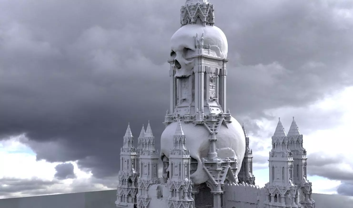 Scull Tower Necromancer 3D model_0
