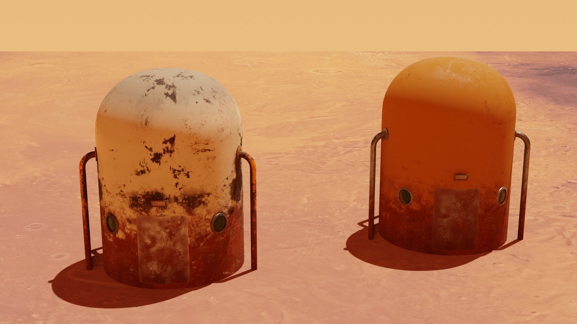 Mars module 3D models Low-poly 3D model_2
