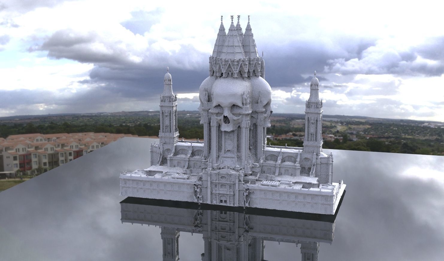 Scull Tower Necromancer ancient halls 3D model_1