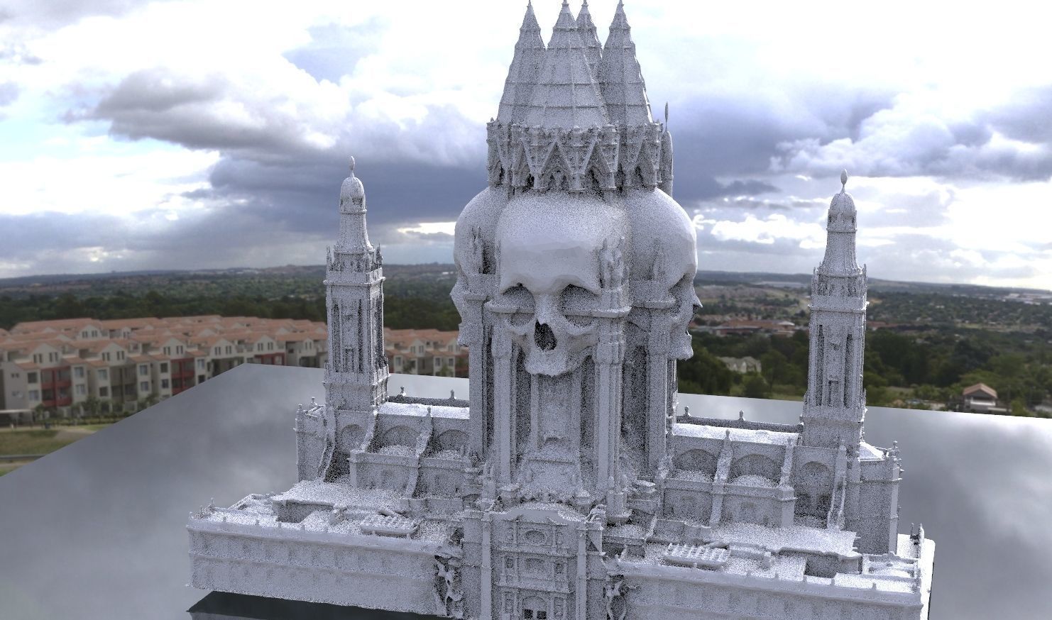 Scull Tower Necromancer ancient halls 3D model_2