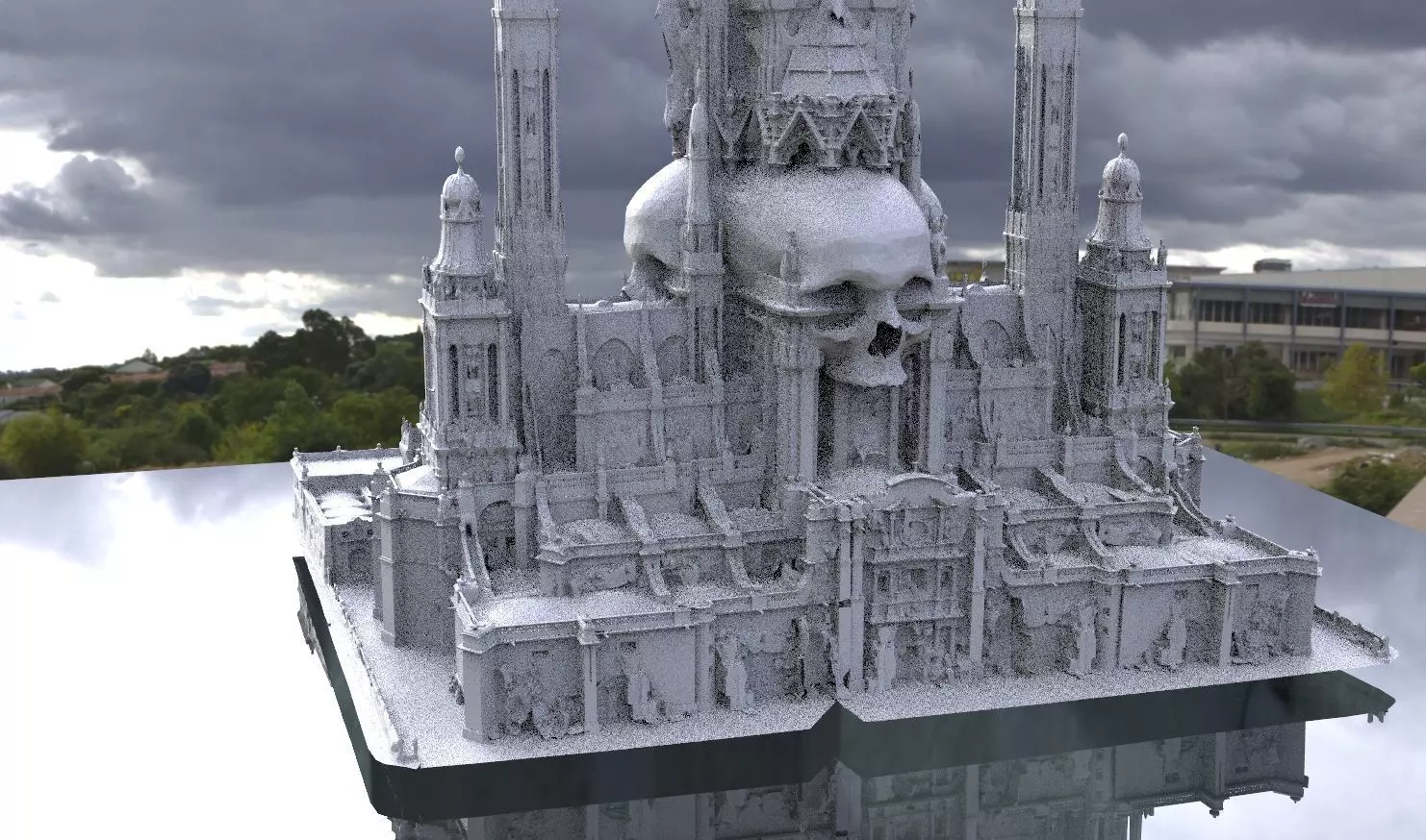 Scull Tower Necromancer ancient halls 3D model_0