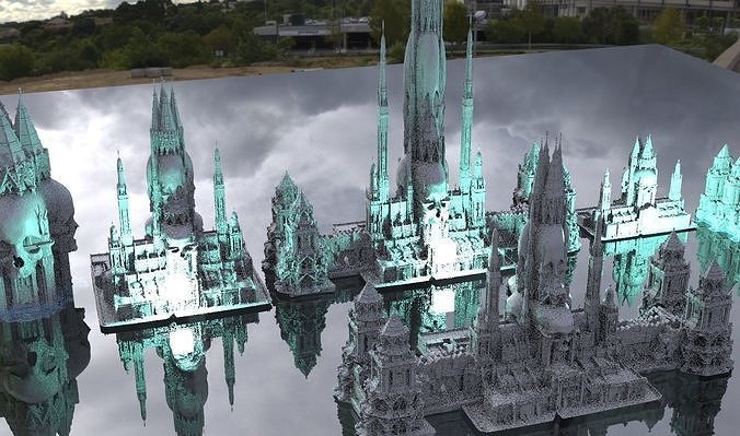 Scull Tower Necromancer City Kit bash 3D model