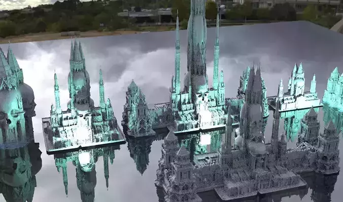Scull Tower Necromancer City Kit bash 3D model