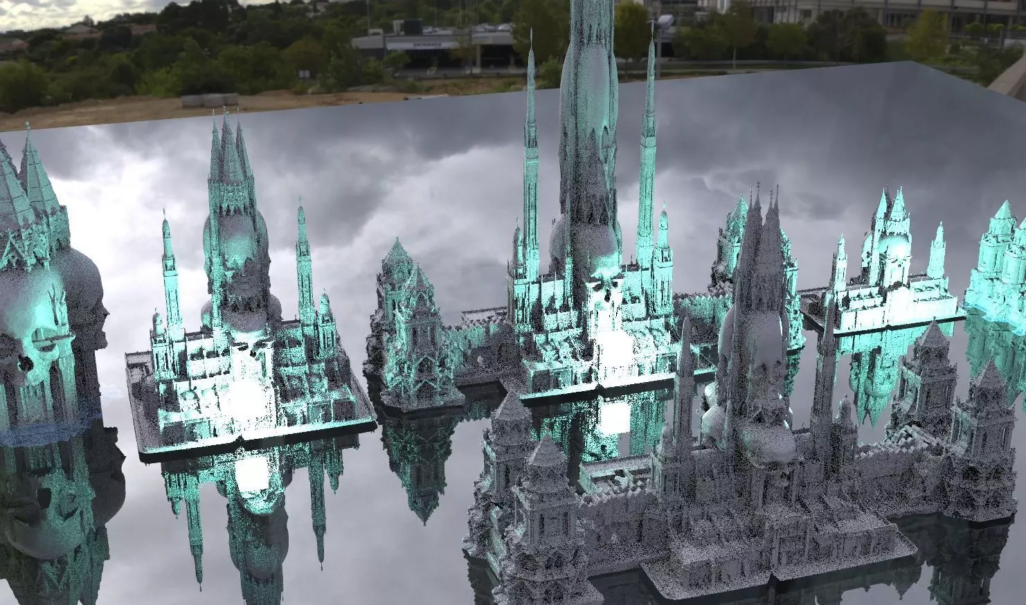 Scull Tower Necromancer City Kit bash 3D model_0