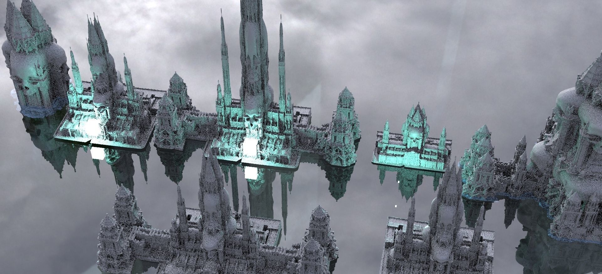 Scull Tower Necromancer City Kit bash 3D model_3