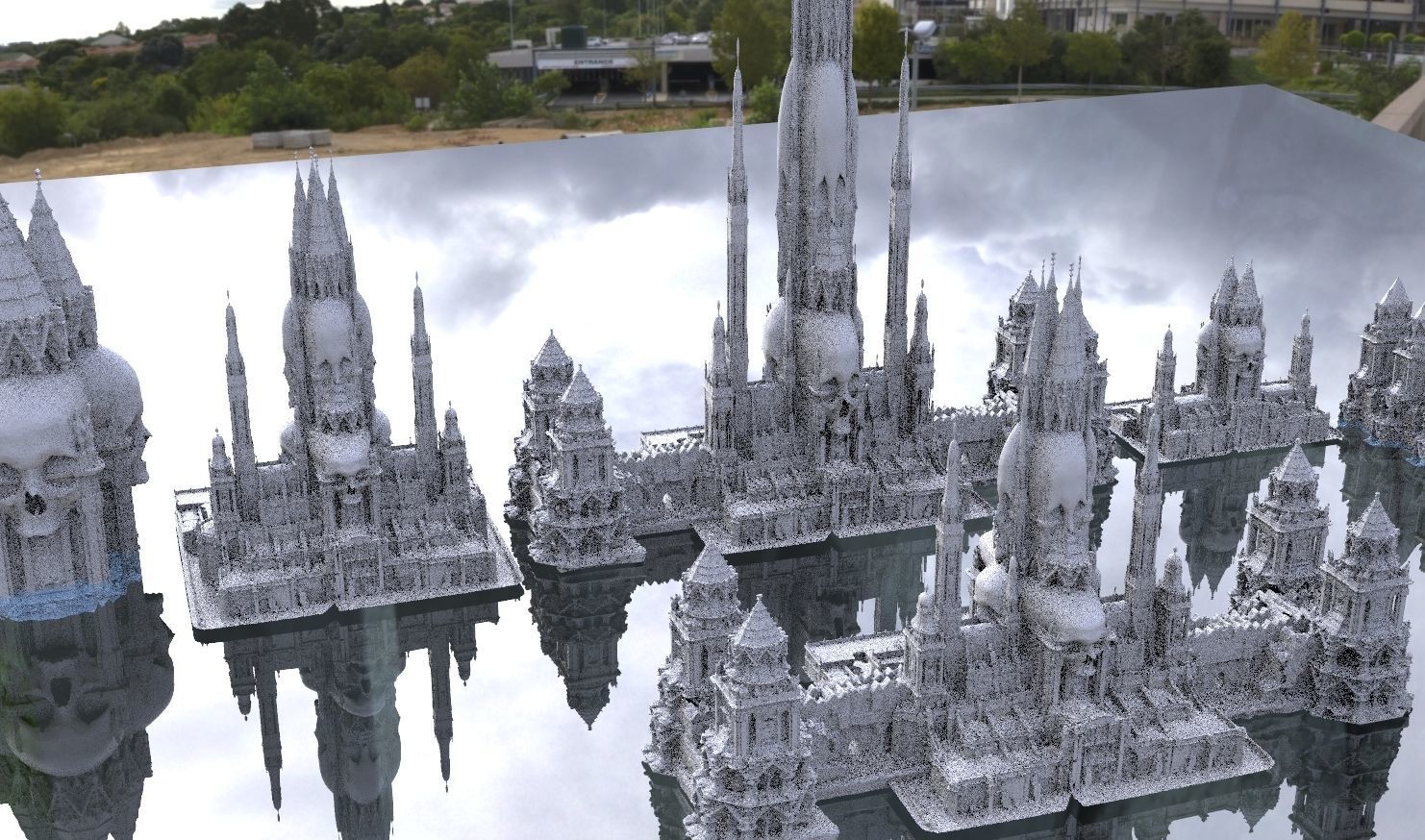 Scull Tower Necromancer City Kit bash 3D model_2