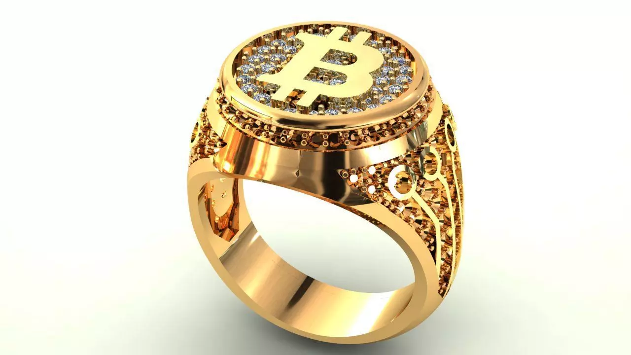 Anillo Bitcoin Bitcoin Ring 3D print model