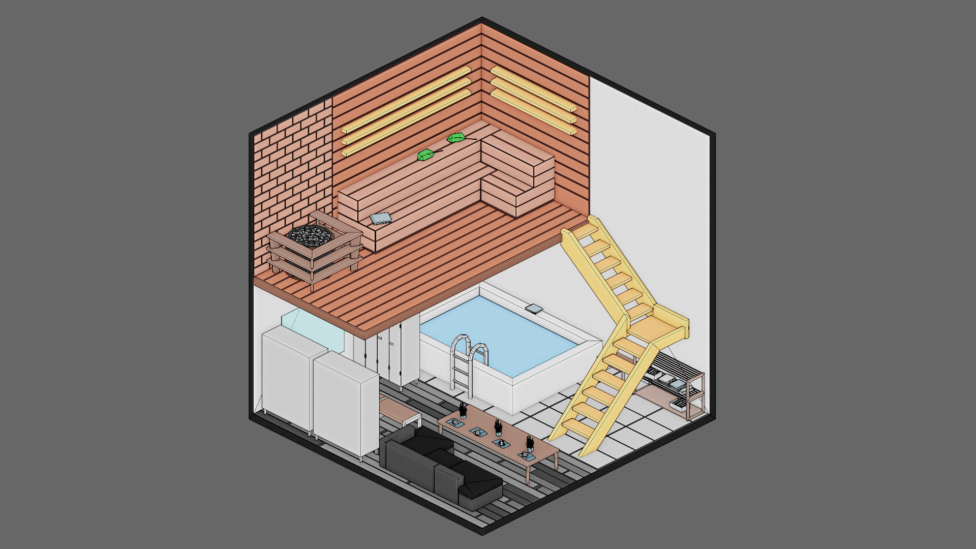 low poly interior 12 Low-poly 3D model_26